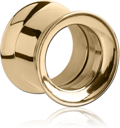 ZIRCON GOLD PVD COATED STAINLESS STEEL GRADE 304 DOUBLE FLARED INTERNALLY THREADED TUNNEL