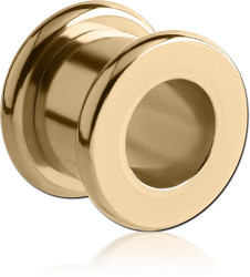 ZIRCON GOLD PVD COATED STAINLESS STEEL GRADE 304 ROUND-EDGE THREADED TUNNEL