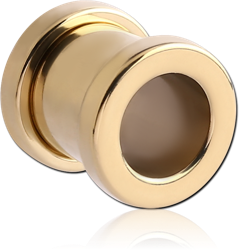 ZIRCON GOLD PVD COATED SURGICAL STEEL GRADE 316L THREADED TUNNEL