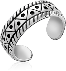 SURGICAL STEEL GRADE 316L TOE RING - TRIANGLES WITH DOT