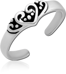 SURGICAL STEEL GRADE 316L TOE RING - OPEN HEART