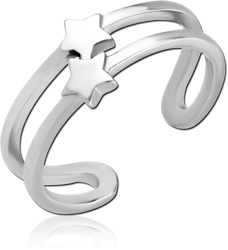 SURGICAL STEEL GRADE 316L TOE RING - STARS