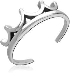 SURGICAL STEEL GRADE 316L TOE RING - CROWN