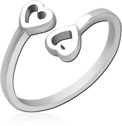 SURGICAL STEEL GRADE 316L TOE RING - TWO HEART