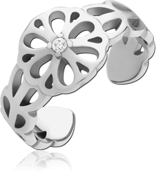 SURGICAL STEEL GRADE 316L  JEWELED TOE RING