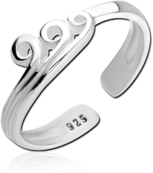 STERLING 925 SILVER TOE RING - WAVE