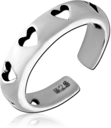 STERLING 925 SILVER TOE RING - HEARTS