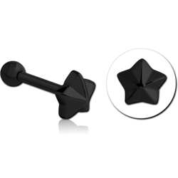 BLACK PVD COATED SURGICAL STEEL GRADE 316L NAUTICAL STAR TRAGUS MICRO BARBELL