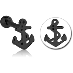 BLACK PVD COATED SURGICAL STEEL GRADE 316L TRAGUS MICRO BARBELL