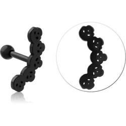 BLACK PVD COATED SURGICAL STEEL GRADE 316L TRAGUS MICRO BARBELL