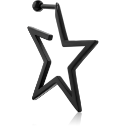 BLACK PVD COATED SURGICAL STEEL GRADE 316L TRAGUS BARBELL