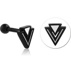 BLACK PVD COATED SURGICAL STEEL GRADE 316L TRAGUS MICRO BARBELL WITH ENAMEL