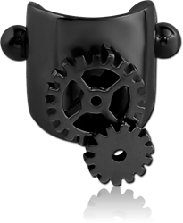 BLACK PVD COATED SURGICAL STEEL GRADE 316L CARTILAGE SHIELD