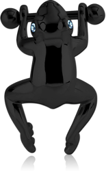 BLACK PVD COATED SURGICAL STEEL GRADE 316L JEWELED CARTILAGE SHIELD