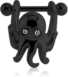 BLACK PVD COATED SURGICAL STEEL GRADE 316L CARTILAGE SHIELD