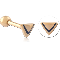 GOLD PVD 18K COATED SURGICAL STEEL GRADE 316L JEWELED TRAGUS MICRO BARBELL