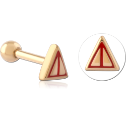 GOLD PVD 18K COATED SURGICAL STEEL GRADE 316L JEWELED TRAGUS MICRO BARBELL