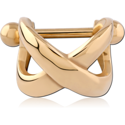 GOLD PVD 18K COATED SURGICAL STEEL GRADE 316L CARTILAGE SHIELD - INFINITY