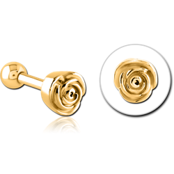 GOLD PVD COATED SURGICAL STEEL GRADE 316L TRAGUS MICRO BARBELL