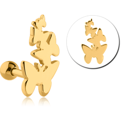 GOLD PVD COATED SURGICAL STEEL GRADE 316L TRAGUS MICRO BARBELL