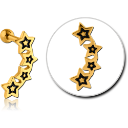 GOLD PVD COATED SURGICAL STEEL GRADE 316L TRAGUS MICRO BARBELL