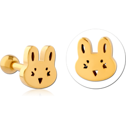 GOLD PVD COATED SURGICAL STEEL GRADE 316L TRAGUS MICRO BARBELL