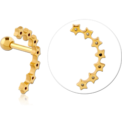 GOLD PVD COATED SURGICAL STEEL GRADE 316L TRAGUS MICRO BARBELL