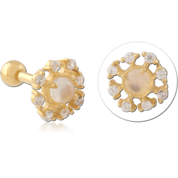 316L GOLD PVD COATED SURGICAL STEEL GRADE 316L JEWELED TRAGUS MICRO BARBELL