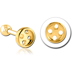 GOLD PVD COATED SURGICAL STEEL GRADE 316L TRAGUS MICRO BARBELL