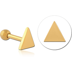GOLD PVD COATED SURGICAL STEEL GRADE 316L TRAGUS MICRO BARBELL - TRIANGLE