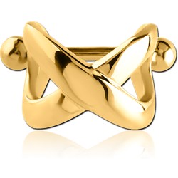 GOLD PVD COATED SURGICAL STEEL GRADE 316L CARTILAGE SHIELD