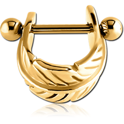 GOLD PVD COATED SURGICAL STEEL GRADE 316L CARTILAGE SHIELD