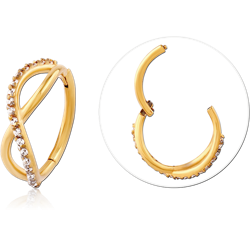 GOLD PVD COATED SURGICAL STEEL GRADE 316L JEWELED MULTI PURPOSE CLICKER