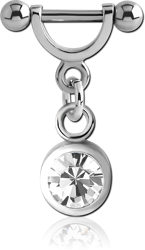 SURGICAL STEEL GRADE 316L HELIX SHIELD WITH CHARM