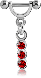 SURGICAL STEEL GRADE 316L HELIX SHIELD WITH CHARM