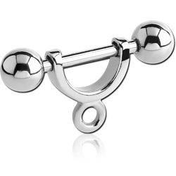 SURGICAL STEEL GRADE 316L HELIX SHIELD WITH HOOP