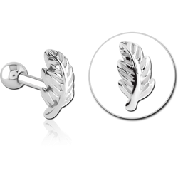 SURGICAL STEEL GRADE 316L TRAGUS MICRO BARBELL - LEAF