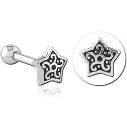 SURGICAL STEEL GRADE 316L TRAGUS MICRO BARBELL - STAR