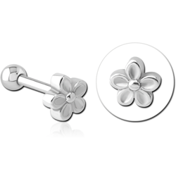 SURGICAL STEEL GRADE 316L TRAGUS MICRO BARBELL - GANJA LEAF