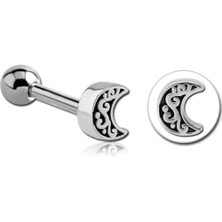 SURGICAL STEEL GRADE 316L TRAGUS MICRO BARBELL - CRECENT