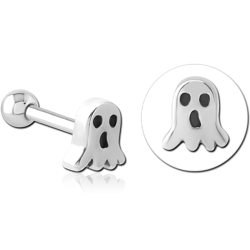 SURGICAL STEEL GRADE 316L TRAGUS MICRO BARBELL- GHOST