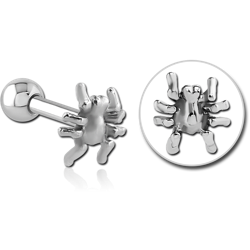 SURGICAL STEEL GRADE 316L SPIDER TRAGUS MICRO BARBELL