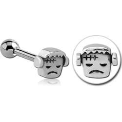 SURGICAL STEEL GRADE 316L TRAGUS MICRO BARBELL -FRANKENSTEIN