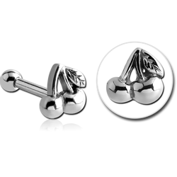 SURGICAL STEEL GRADE 316L CHERRIES TRAGUS MICRO BARBELL