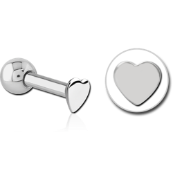 SURGICAL STEEL GRADE 316L HEART TRAGUS MICRO BARBELL