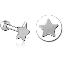 SURGICAL STEEL GRADE 316L STAR TRAGUS MICRO BARBELL