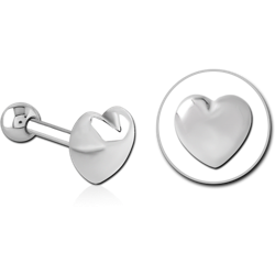 SURGICAL STEEL GRADE 316L HEART TRAGUS MICRO BARBELL