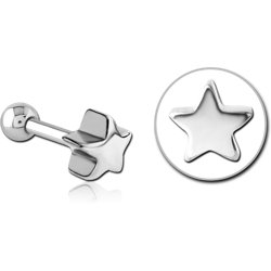 SURGICAL STEEL GRADE 316L STAR TRAGUS MICRO BARBELL