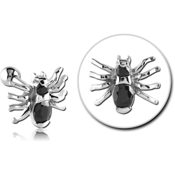 SURGICAL STEEL GRADE 316L JEWELED TRAGUS MICRO BARBELL - SPIDER