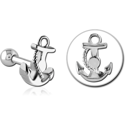 SURGICAL STEEL GRADE 316L ANCHOR TRAGUS BARBELL